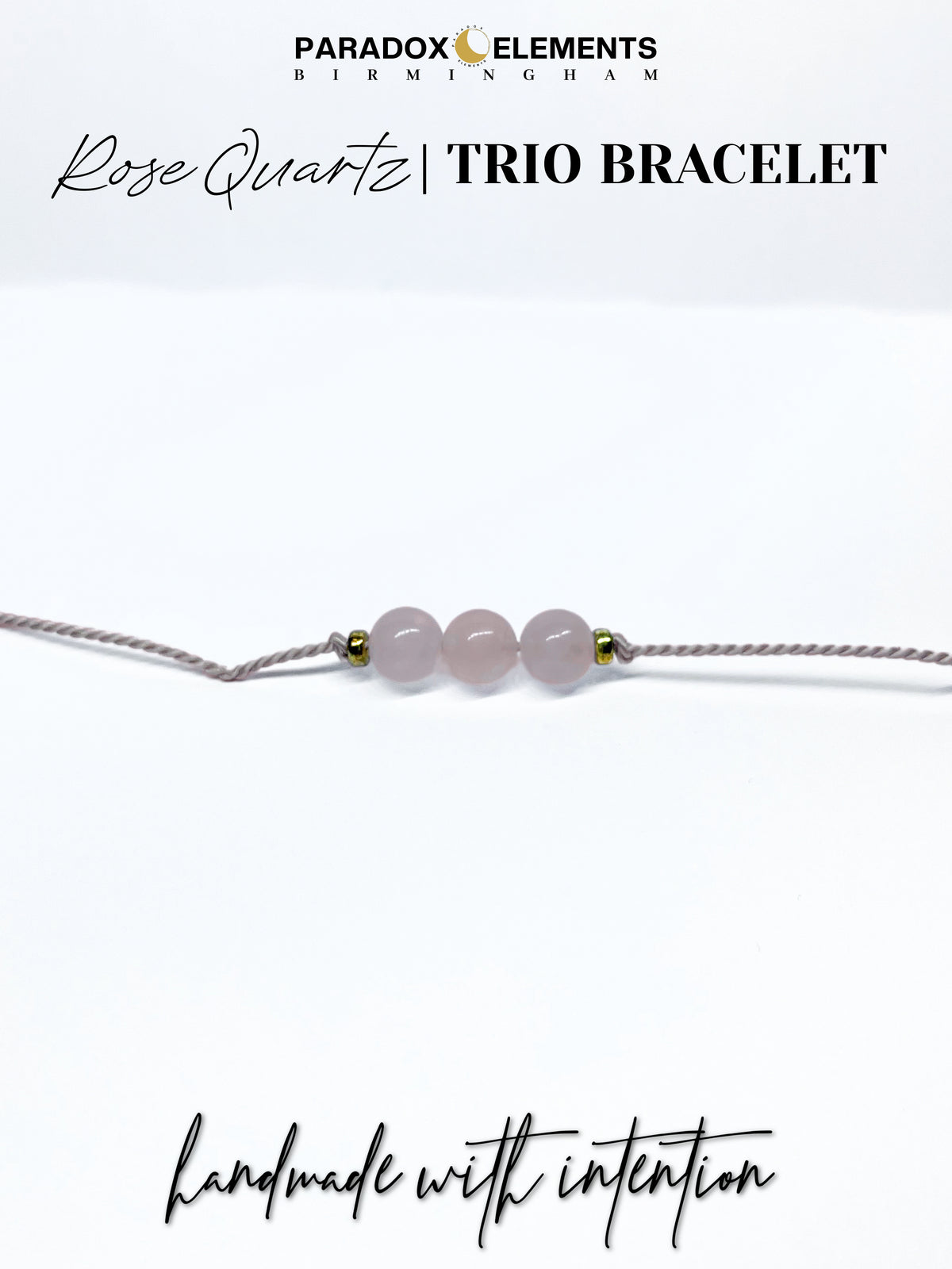 Rose Quartz Trio Crystal Bracelet for Love & Calm | Energy Healing