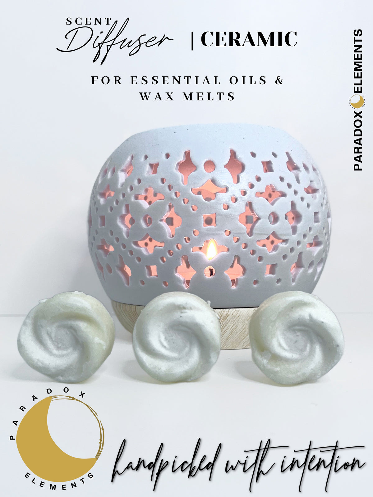Ceramic Scent Diffuser + 6 Essential Oil Wax Melts
