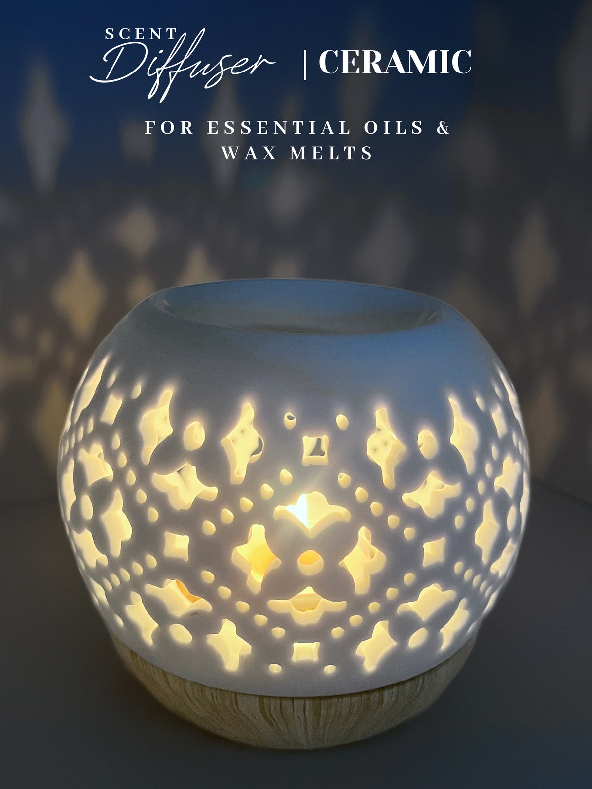 Ceramic Scent Diffuser + 6 Essential Oil Wax Melts