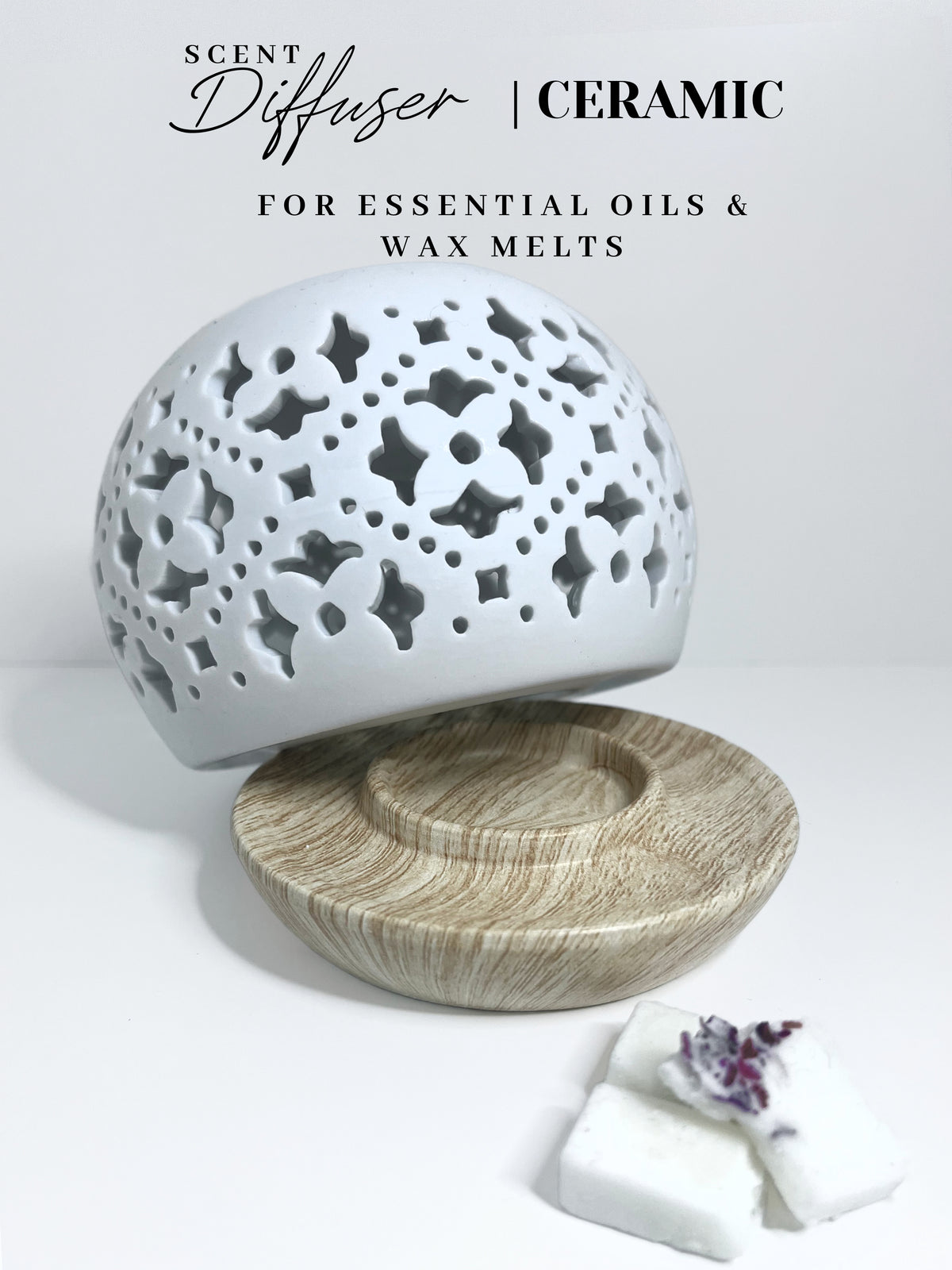 Ceramic Scent Diffuser + 6 Essential Oil Wax Melts