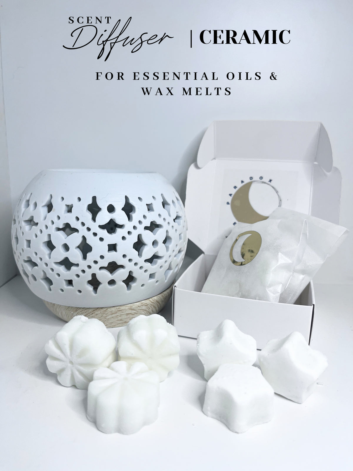 Ceramic Scent Diffuser + 6 Essential Oil Wax Melts