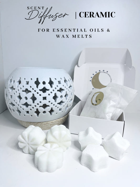 Ceramic Scent Diffuser + 6 Essential Oil Wax Melts