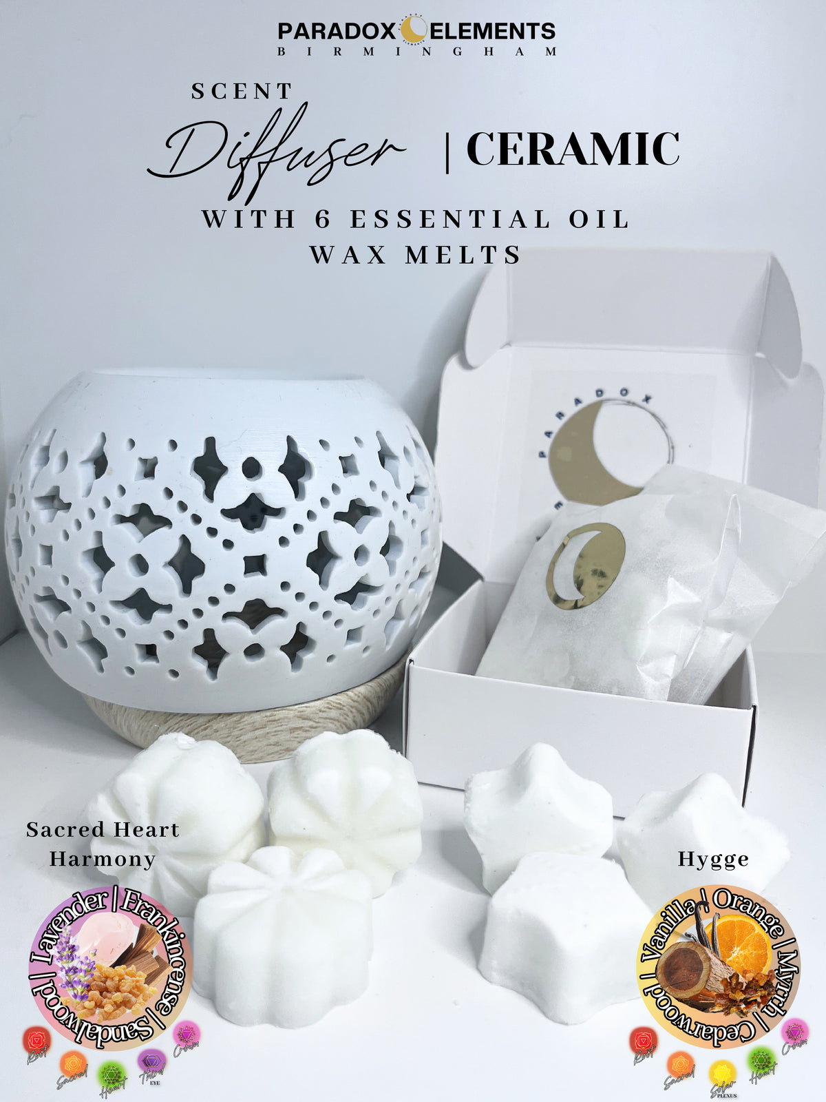 Ceramic Scent Diffuser + 6 Essential Oil Wax Melts