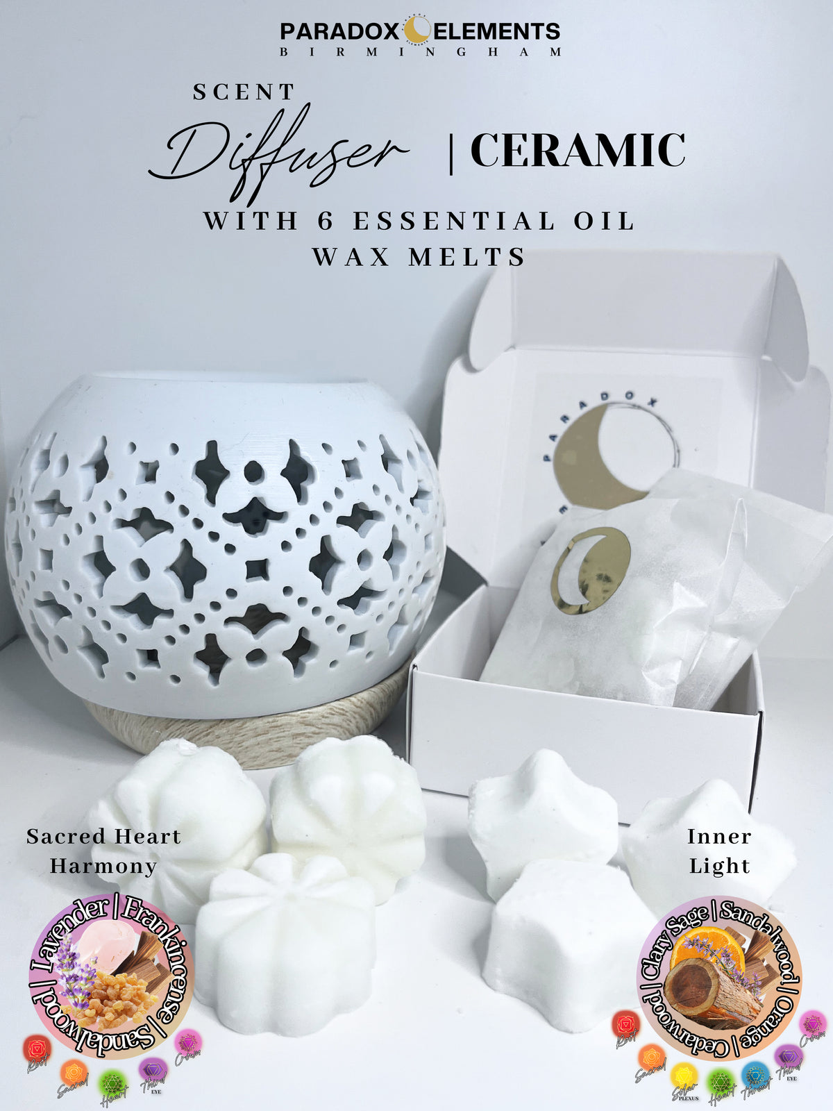 Ceramic Scent Diffuser + 6 Essential Oil Wax Melts