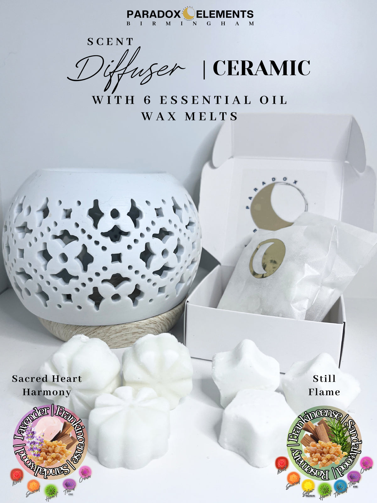 Ceramic Scent Diffuser + 6 Essential Oil Wax Melts