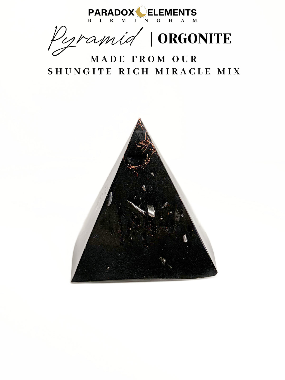Shungite Miracle Mix Pyramid Orgonite with Amethyst (Small)