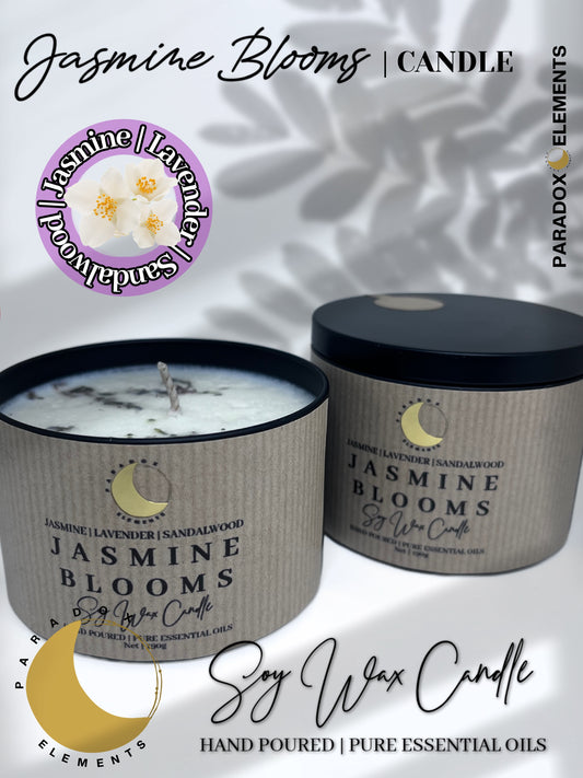 Jasmine Blooms Essential Oil Soy Wax Candle (Tin)
