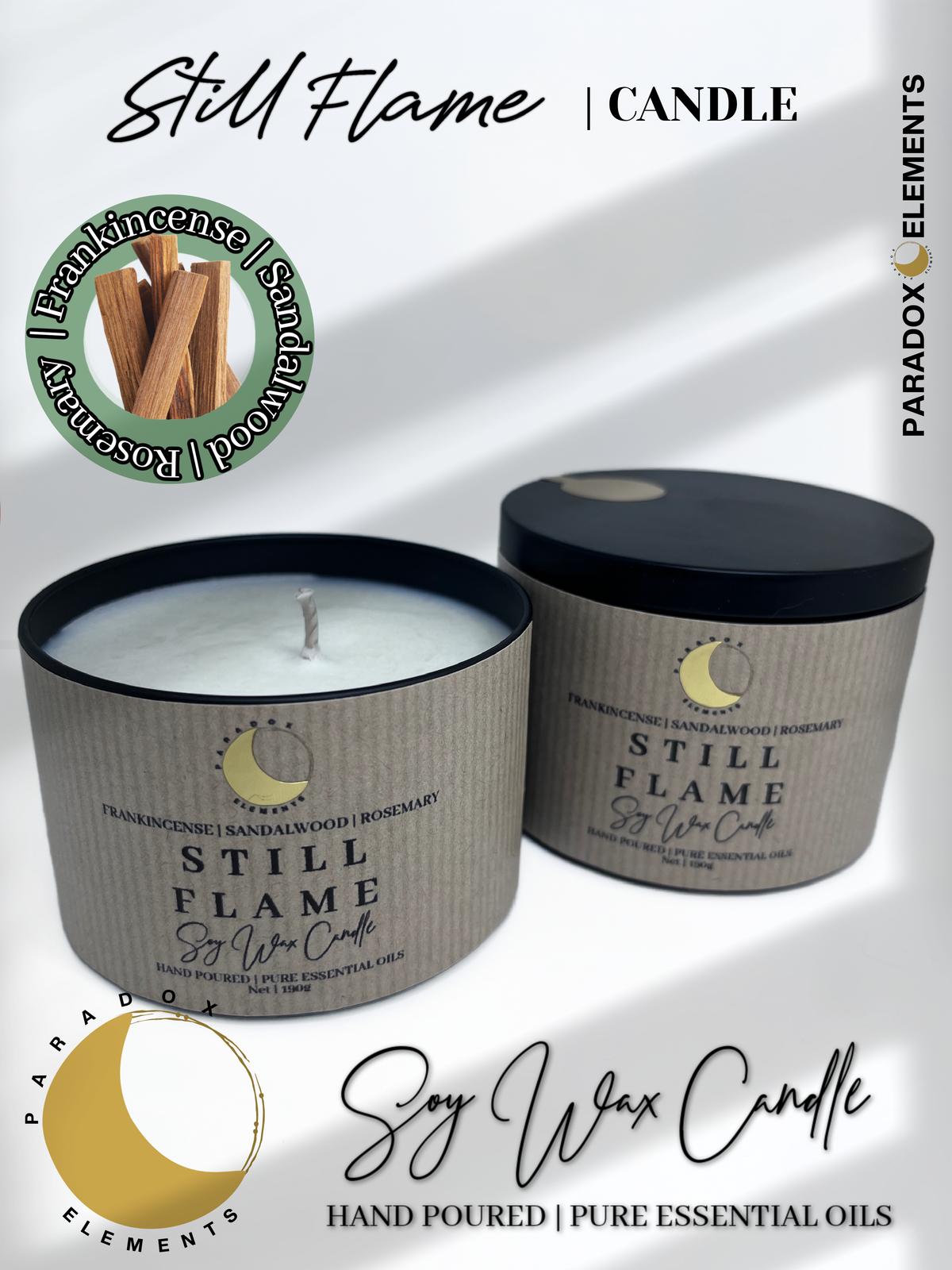 Still Flame Essential Oil Soy Wax Candle (Tin)