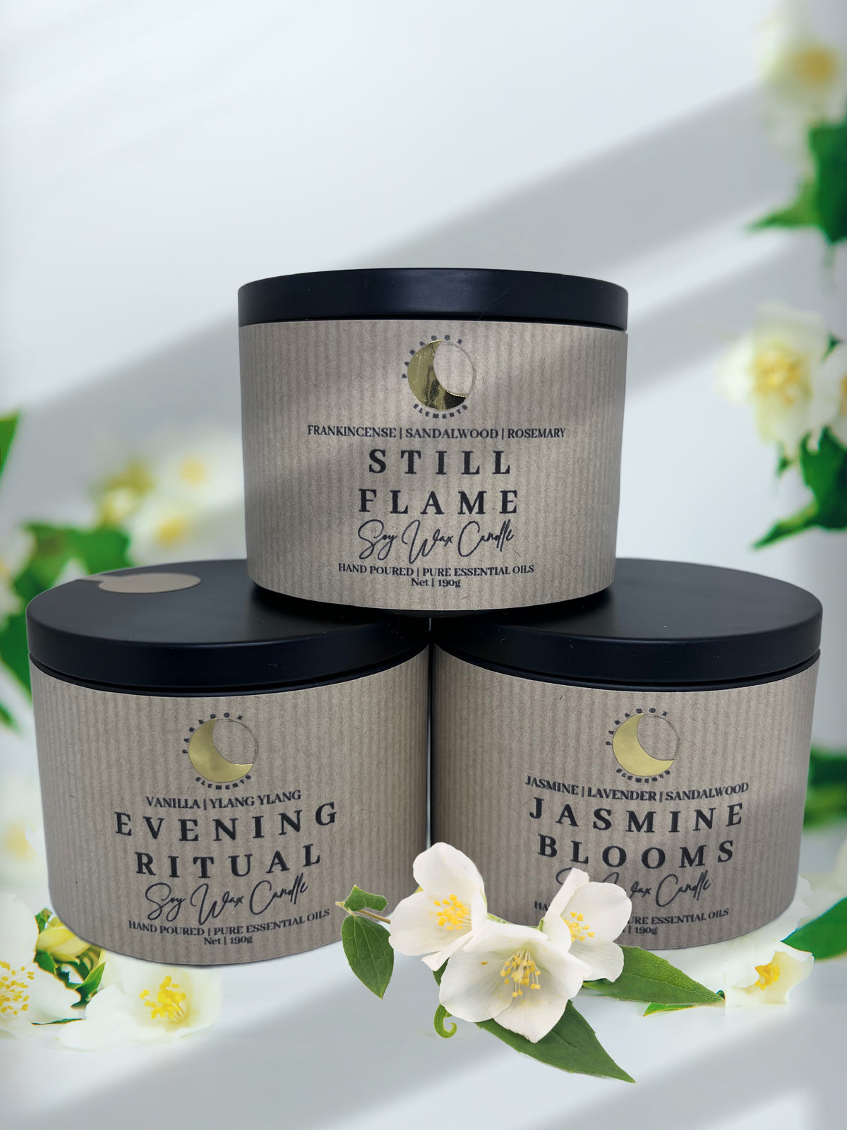 Trio of Essential Oil Soy Wax Candles (Tin)