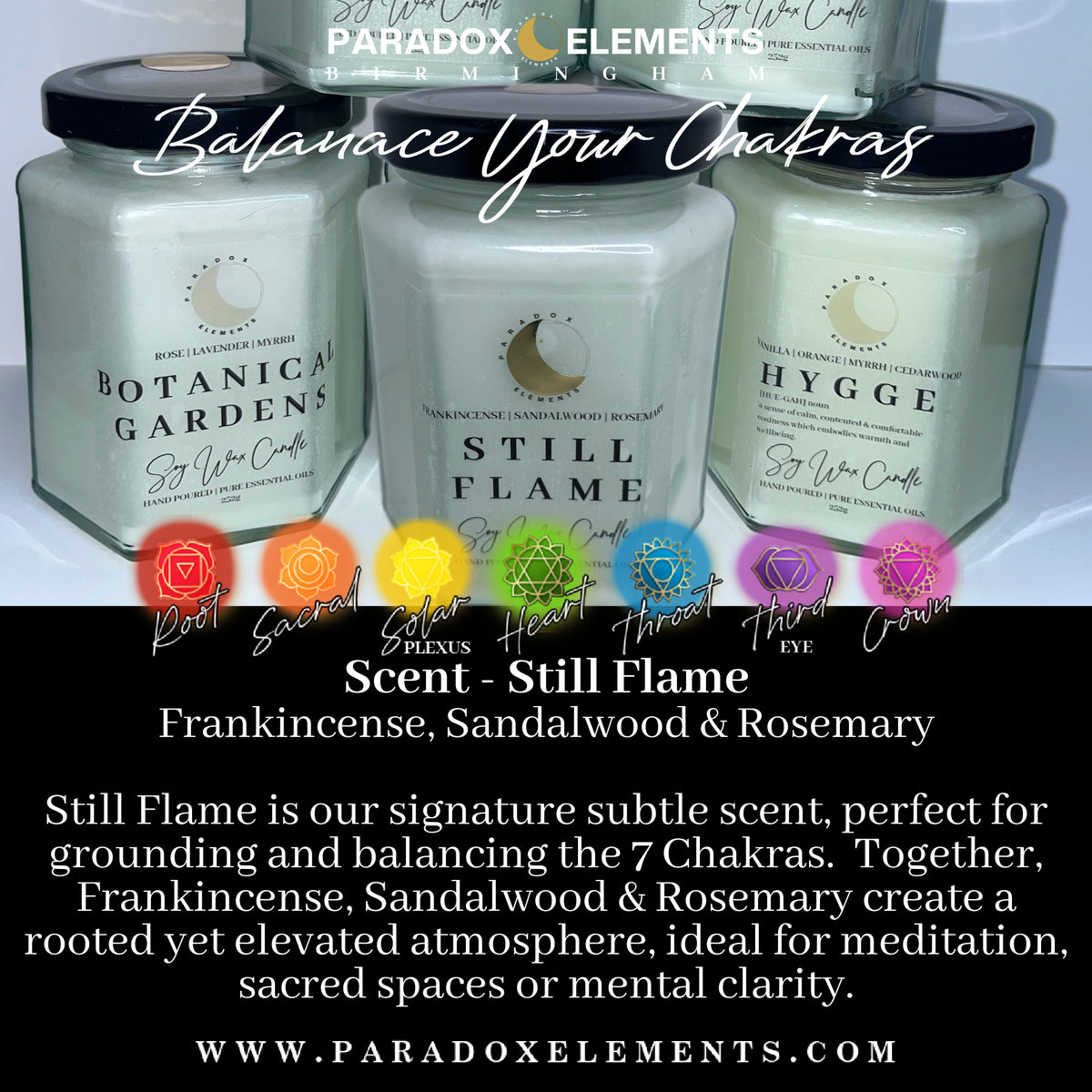 Still Flame 7 Chakra Soy Wax Candle (Jar)